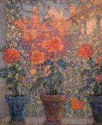 Le Sidaner Henri Les trois pots de fleurs oil on canvas